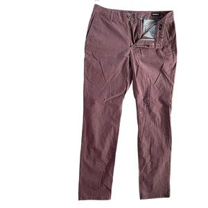Bonobos Skinny Chino Pants Size 32 X 30 Heather Burgundy Twill